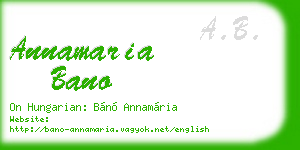 annamaria bano business card